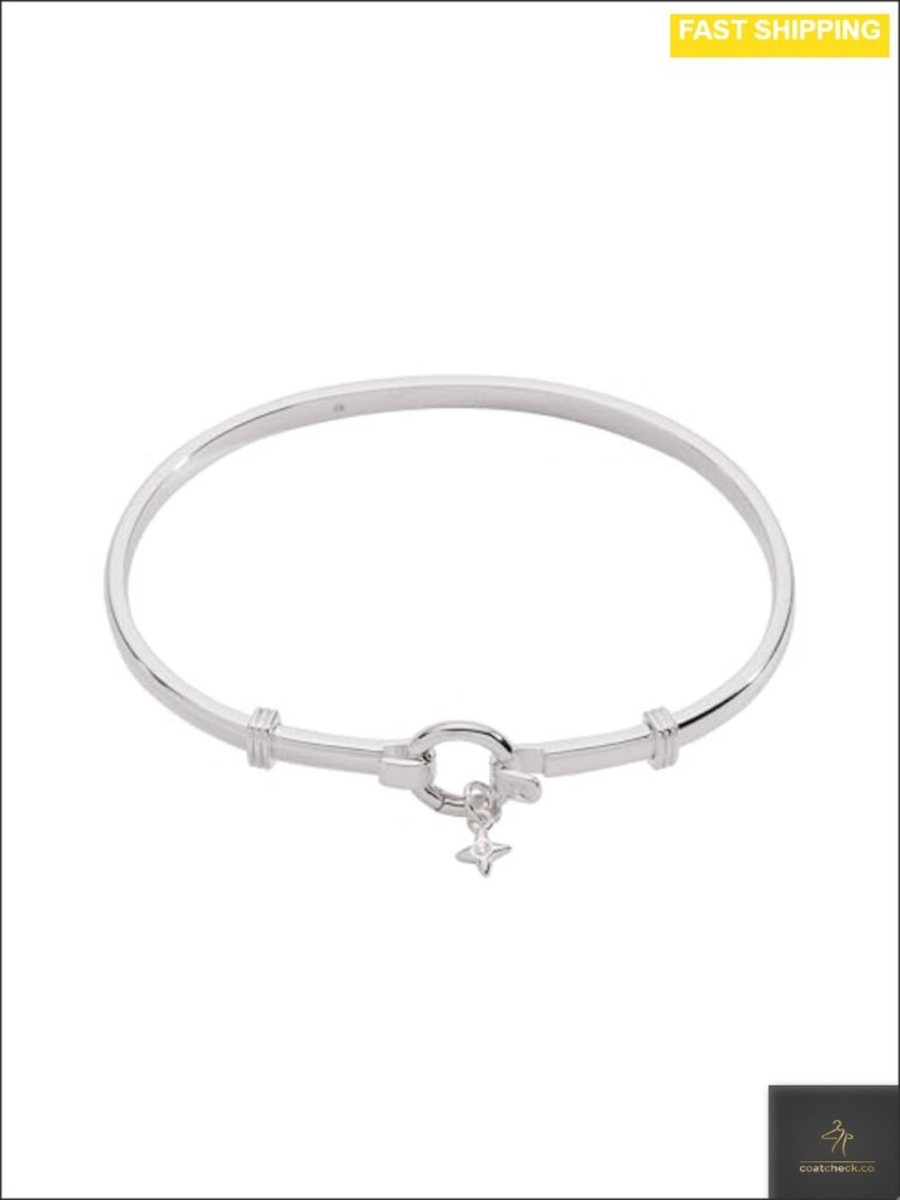 Tension Bangle Base Bracelet Shiny Silver 7.25" Nickel-Free - Women's Jewelry